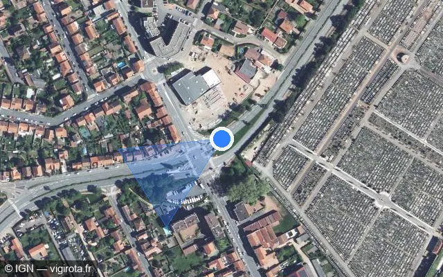 Vue satellite de l'emplacement du radar tourelle à Roanne sur Boulevard Ouest / D 300