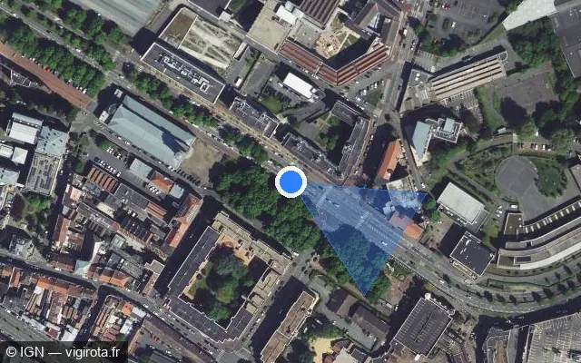 Vue satellite de l'emplacement du radar tourelle à Roubaix sur Avenue des Nations Unies / M 775
