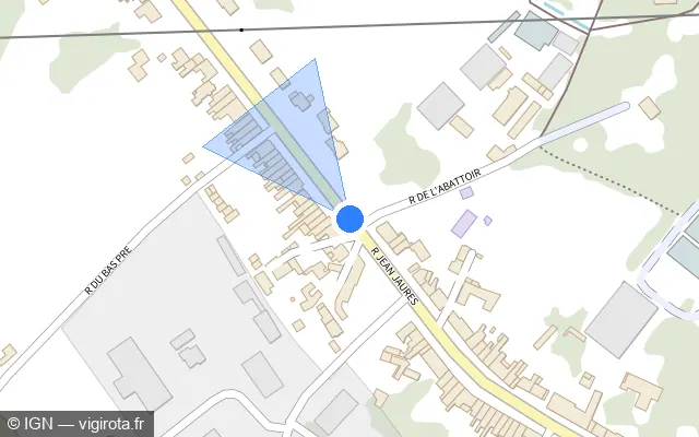 Vue plan de l'emplacement du radar tourelle à Petite-Forêt sur Rue Jean Jaurès / D 169