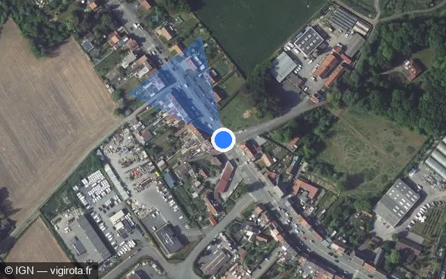 Vue satellite de l'emplacement du radar tourelle à Petite-Forêt sur Rue Jean Jaurès / D 169