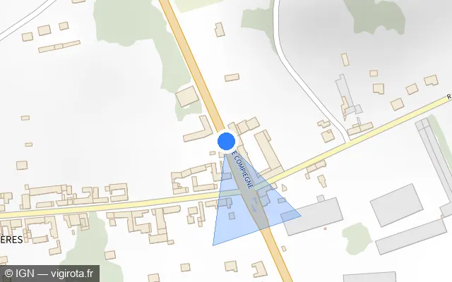 Vue plan de l'emplacement du radar tourelle à Braisnes-sur-Aronde sur Rue de Compiègne / D 935