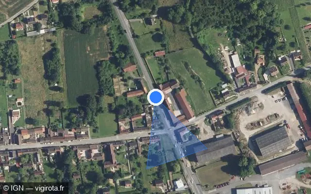 Vue satellite de l'emplacement du radar tourelle à Braisnes-sur-Aronde sur Rue de Compiègne / D 935