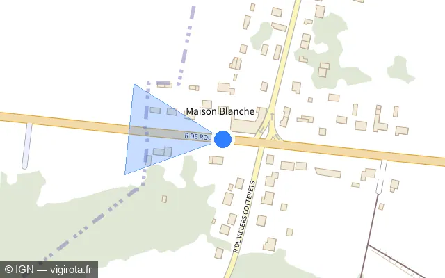 Vue plan de l'emplacement du radar tourelle à Couloisy sur Rue de Rouen / N 31 / E 46
