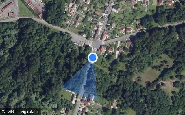 Vue satellite de l'emplacement du radar tourelle à Béthancourt-en-Valois sur Rue de l'Automne / D 332
