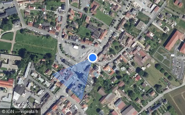 Vue satellite de l'emplacement du radar tourelle à Ribécourt-Dreslincourt sur Rue du Général Leclerc / D 932