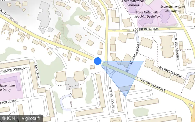 Vue plan de l'emplacement du radar tourelle à Creil sur Rue Robert Schuman / D 1330