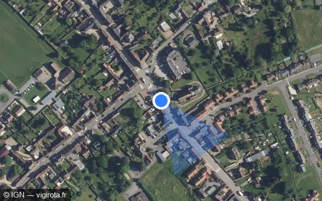 Vue satellite de l'emplacement du radar tourelle à Troissereux sur Rue de Calais / D 901E