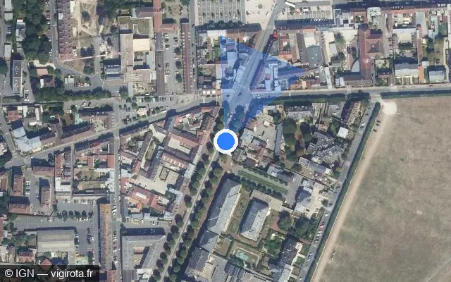 Vue satellite de l'emplacement du radar tourelle à Chantilly sur Avenue du Maréchal Joffre / D 1016