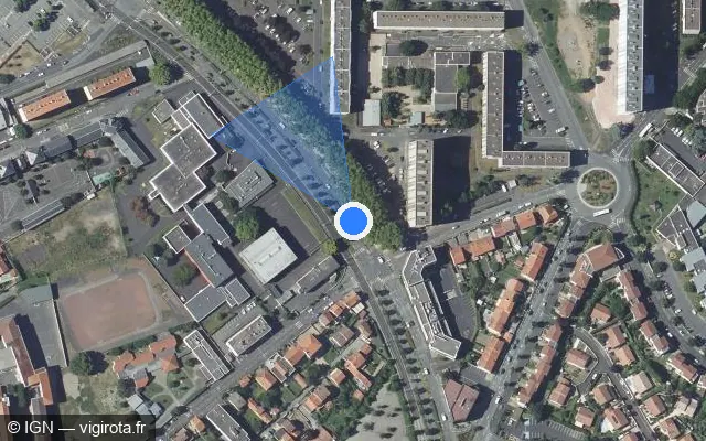 Vue satellite de l'emplacement du radar tourelle à Clermont-Ferrand sur Boulevard Léon Jouhaux / M 2009