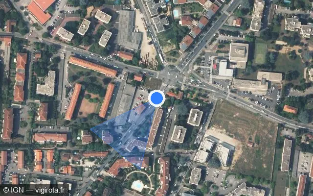 Vue satellite de l'emplacement du radar de feu rouge à Tassin-la-Demi-Lune sur Avenue Charles de Gaulle / D 489