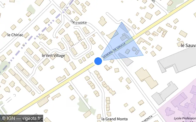 Vue plan de l'emplacement du radar de feu rouge à Gilly-sur-Isère sur Avenue Général de Gaulle / D 990