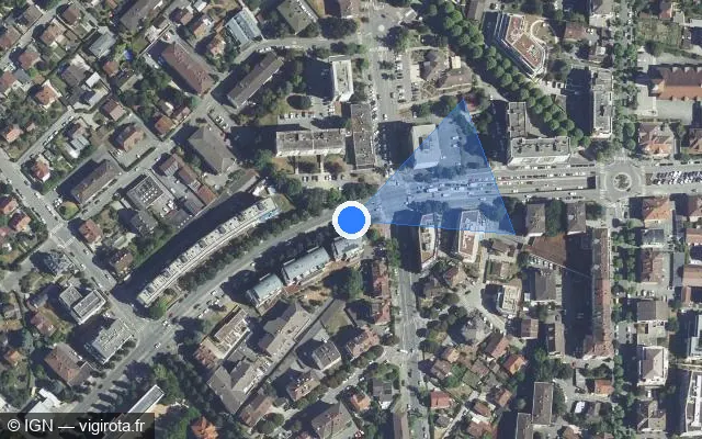 Vue satellite de l'emplacement du radar de feu rouge à Annecy sur Boulevard de la Rocade / D 1501