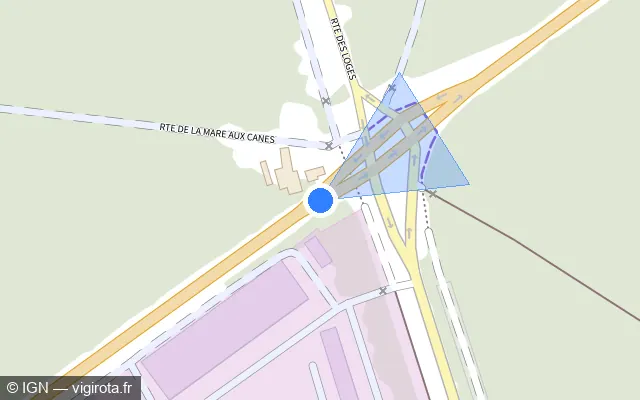 Vue plan de l'emplacement du radar tourelle à Saint-Germain-en-Laye sur N 184