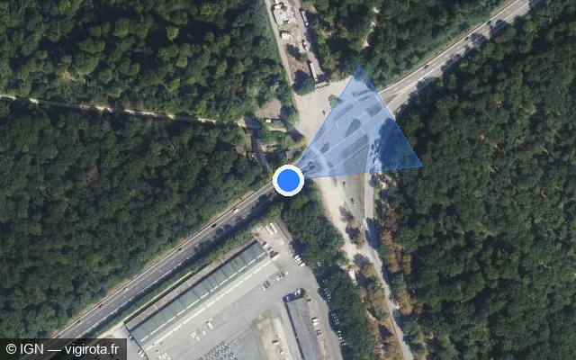 Vue satellite de l'emplacement du radar tourelle à Saint-Germain-en-Laye sur N 184