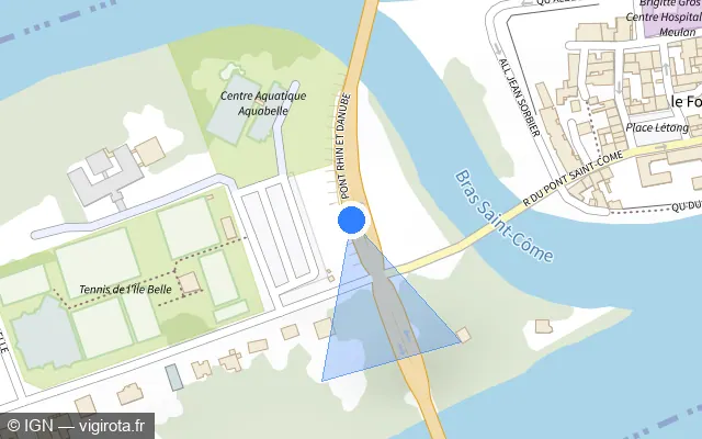 Vue plan de l'emplacement du radar tourelle à Meulan-en-Yvelines sur D 14