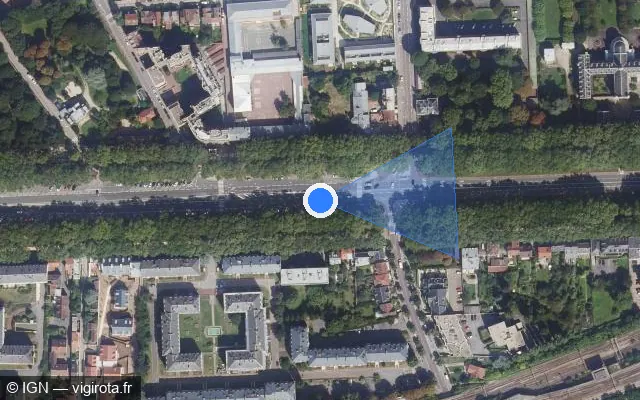 Vue satellite de l'emplacement du radar tourelle à Viroflay sur Avenue de Paris / D 10