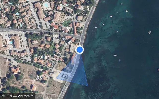 Vue satellite de l'emplacement du radar tourelle à La Seyne-sur-Mer sur Corniche Georges Pompidou