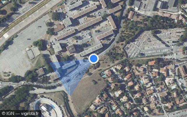Vue satellite de l'emplacement du radar tourelle à Fréjus sur Avenue de l'Agachon / D N7