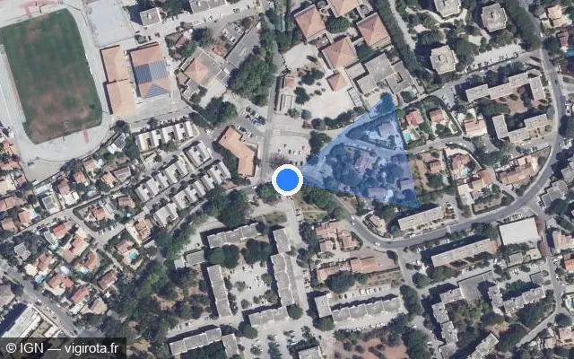 Vue satellite de l'emplacement du radar tourelle à La Garde sur Avenue Pablo Picasso