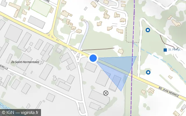Vue plan de l'emplacement du radar tourelle à Draguignan sur Boulevard Jean Mermoz
