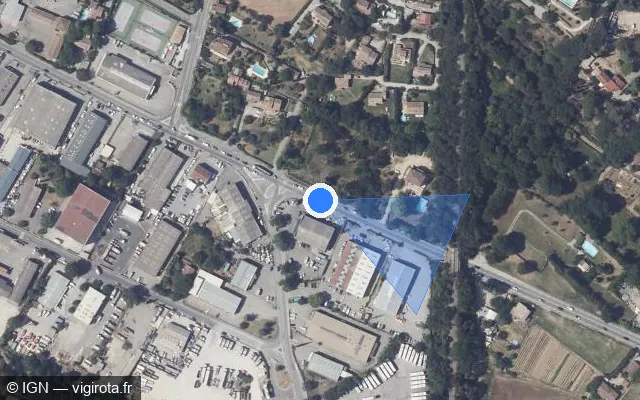 Vue satellite de l'emplacement du radar tourelle à Draguignan sur Boulevard Jean Mermoz