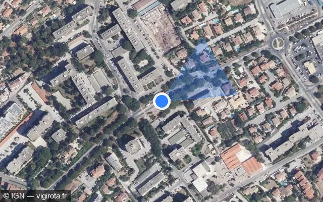 Vue satellite de l'emplacement du radar tourelle à La Garde sur Avenue de la Paix / D 29