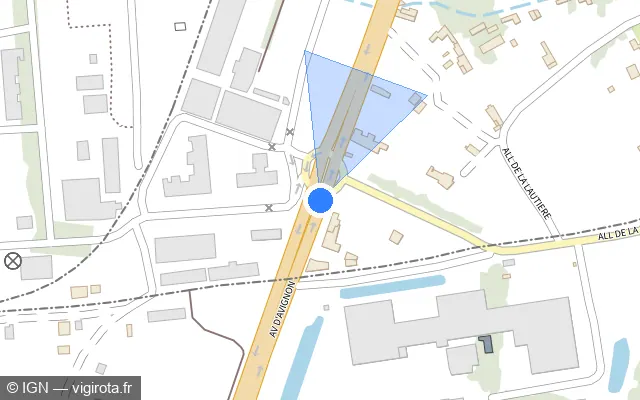 Vue plan de l'emplacement du radar de feu rouge à Le Pontet sur D 907