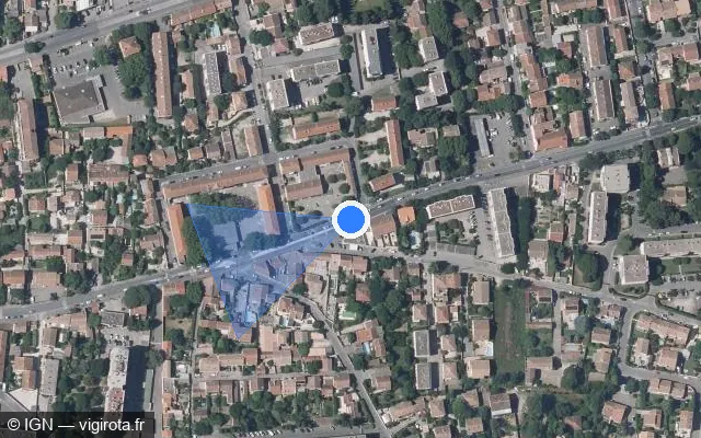 Vue satellite de l'emplacement du radar de feu rouge à Avignon sur Route de Morières