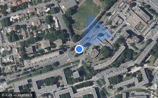 Vue satellite de l'emplacement du radar tourelle à Avignon sur Rocade Charles de Gaulle