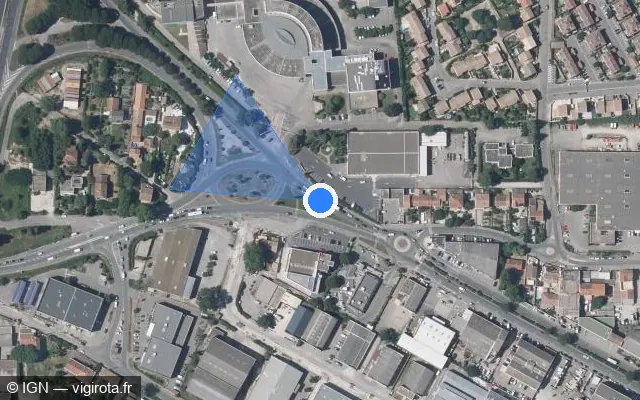Vue satellite de l'emplacement du radar tourelle à Avignon sur Avenue de Fontcouverte