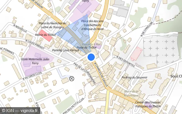 Vue plan de l'emplacement du radar tourelle à Le Thillot sur Rue Charles de Gaulle / N 66 / E 512
