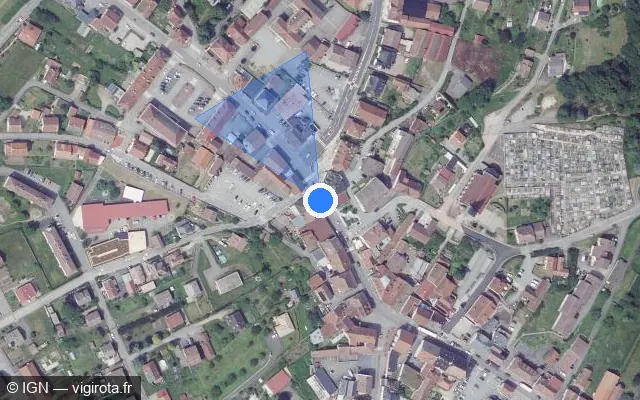 Vue satellite de l'emplacement du radar tourelle à Le Thillot sur Rue Charles de Gaulle / N 66 / E 512