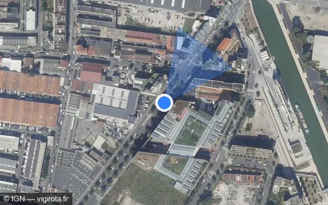 Vue satellite de l'emplacement du radar tourelle à Aubervilliers sur Avenue Victor Hugo / D 901