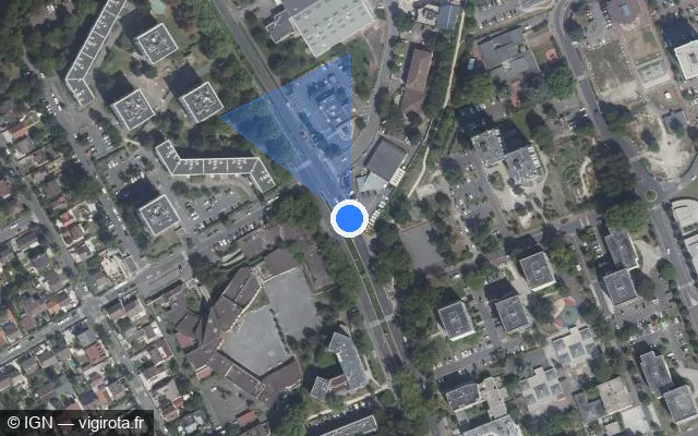Vue satellite de l'emplacement du radar tourelle à Villepinte sur Avenue de la Résistance / D 40