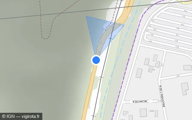 Vue plan de l'emplacement du radar de passage à niveau à Cruas sur D 86