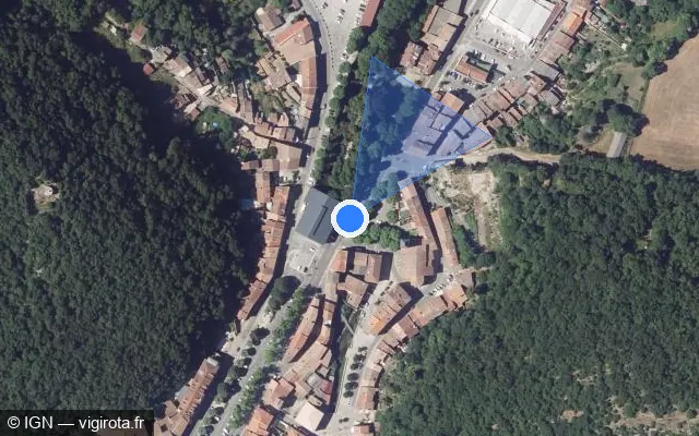Vue satellite de l'emplacement du radar de feu rouge à Lavelanet sur Avenue Alsace-Lorraine / D 625