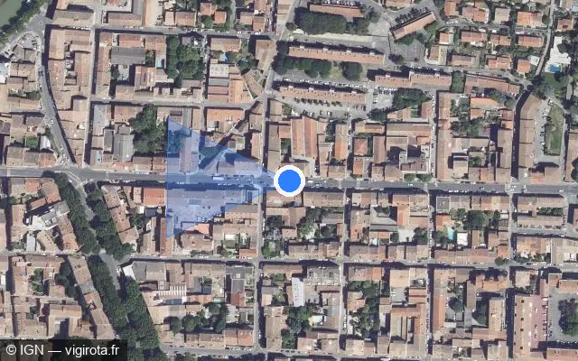 Vue satellite de l'emplacement du radar de feu rouge à Carcassonne sur Rue Antoine Marty