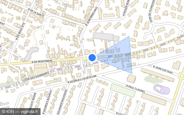 Vue plan de l'emplacement du radar de feu rouge à L'Isle-d'Espagnac sur Rue de Montbron / D 699