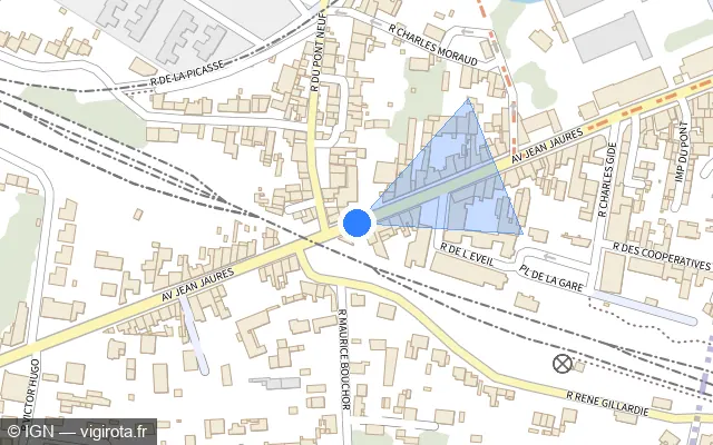 Vue plan de l'emplacement du radar de feu rouge à Ruelle-sur-Touvre sur Avenue Jean Jaurès / D 941