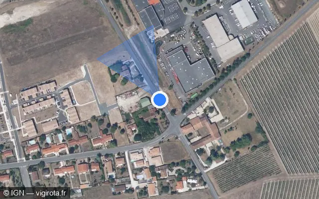 Vue satellite de l'emplacement du radar de feu rouge à Châteaubernard sur Route de Segonzac / D 24