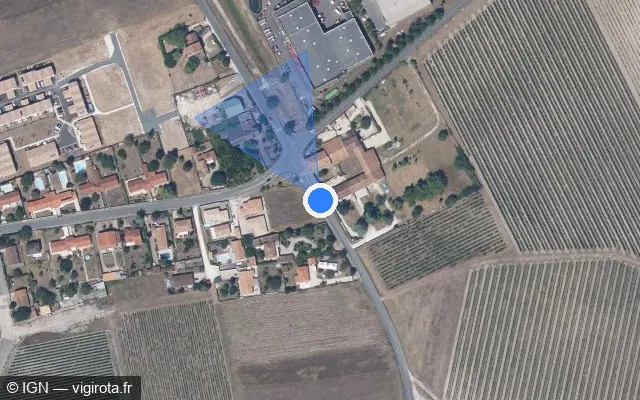 Vue satellite de l'emplacement du radar de feu rouge à Châteaubernard sur Route de Segonzac / D 24