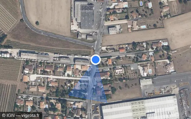 Vue satellite de l'emplacement du radar de feu rouge à Châteaubernard sur Avenue de Barbezieux / D 731
