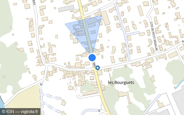 Vue plan de l'emplacement du radar de feu rouge à Gond-Pontouvre sur Route de Vars