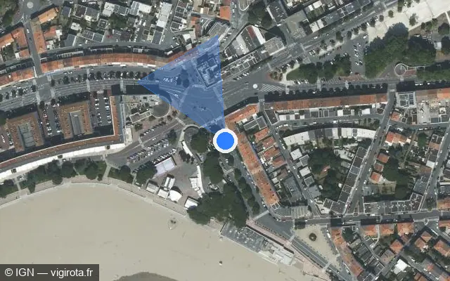 Vue satellite de l'emplacement du radar de feu rouge à Royan sur Boulevard de la Grandière / D 25 E