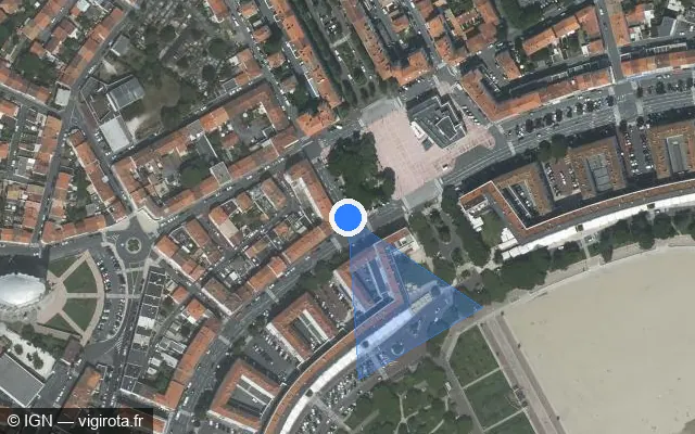 Vue satellite de l'emplacement du radar de feu rouge à Royan sur Rue Pierre Loti