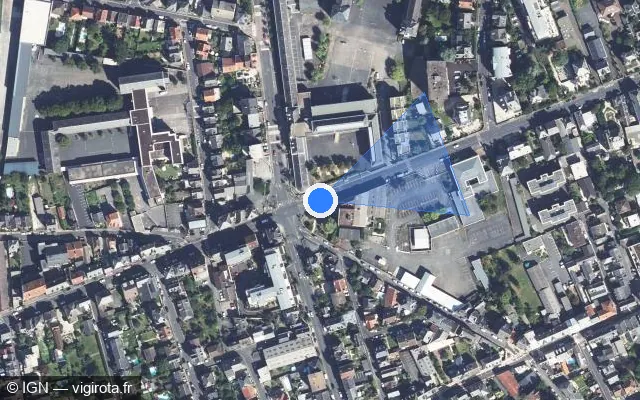 Vue satellite de l'emplacement du radar de feu rouge à Brive-la-Gaillarde sur Avenue du Président Roosevelt