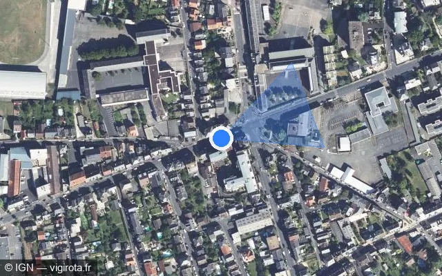 Vue satellite de l'emplacement du radar de feu rouge à Brive-la-Gaillarde sur Avenue Pierre Sémard