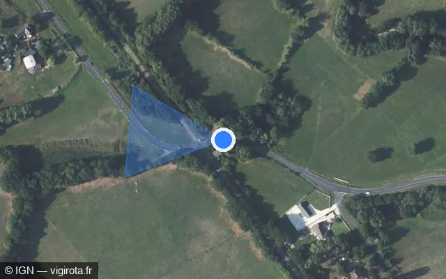 Vue satellite de l'emplacement du radar de passage à niveau à Saint-Aulaire sur Route de Saint-Aulaire / D 17