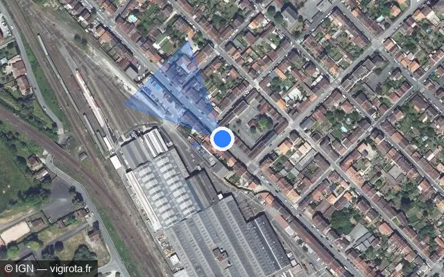 Vue satellite de l'emplacement du radar de feu rouge à Périgueux sur Rue Pierre Sémard / D 939