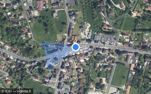 Vue satellite de l'emplacement du radar de feu rouge à Le Lardin-Saint-Lazare sur Avenue de Brive / D 6089